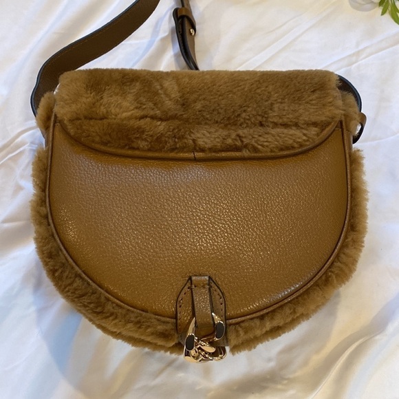 See by Chloe Shearling & Leather Mara Saddle Crossbody Bag - Picture 6 of 16